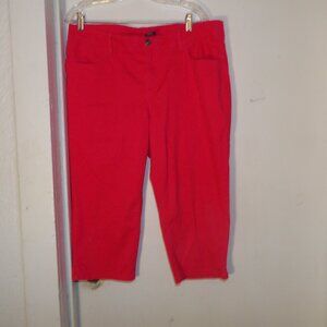 Faded Glory Red Capri Jeans Sz 16
